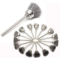 Cisixin 45 pcs Acero Inoxidable Cepillos de Alambre de Pulir Juego Cepillos de Acero Pulido de Acero para Herramienta…